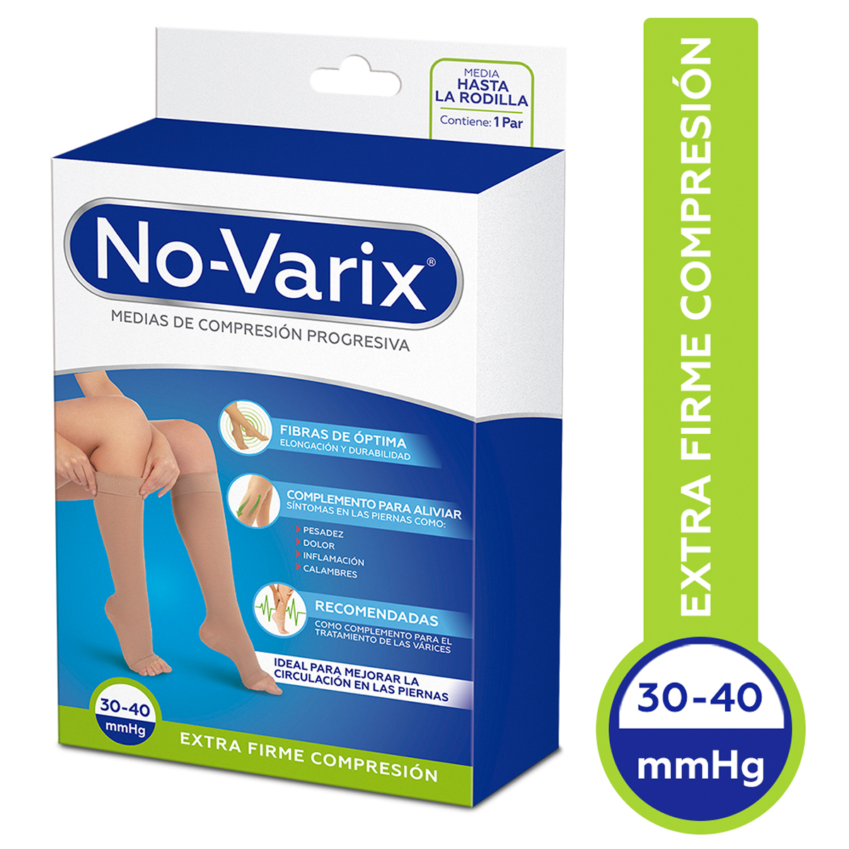 Media de compresión 30-40 tipo calcetín sin punta unisex Novarix